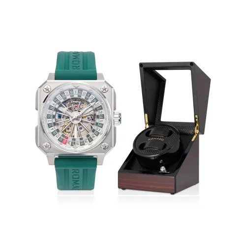 ROMAGO Автоматический механический механизм Мужские часы Roulette Collection 46,5мм*46,5мм*16,5мм Зеленый