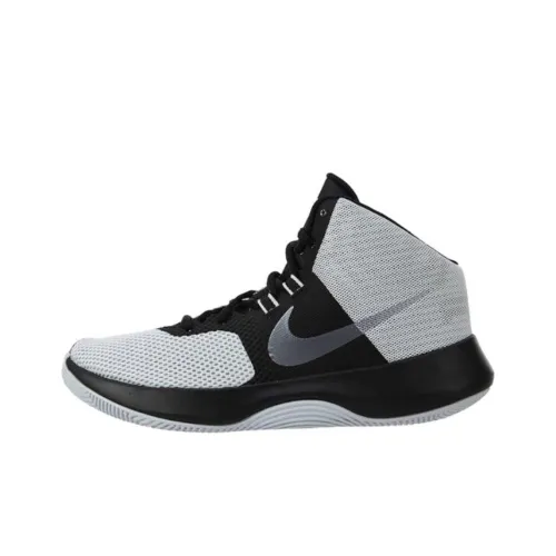 Nike Air Точность Амортизация Износостойкий MID Топ Баскетбольные кроссовки Мужской Черный Серый