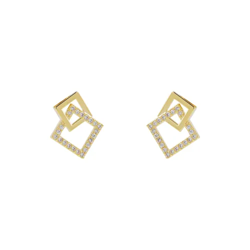 Yiru Медный Гальванизированный Золото Искусственный Кристалл Аксессуары для Ушей Серьги-гвоздики Женские