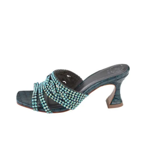 NICOLI Слипоны 7 см Женские Циановый