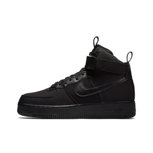 Nike Air Force 1 Амортизация Износостойкий MID Топ Скейтборд Кроссовки Унисекс Черный