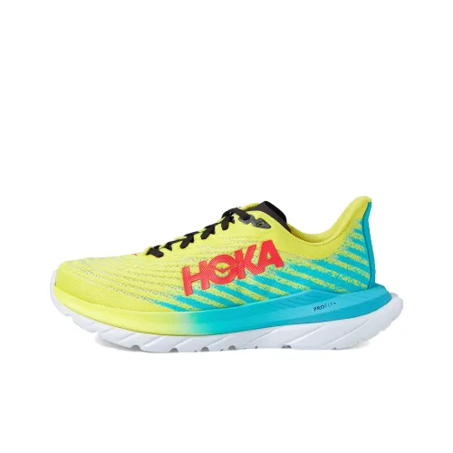 HOKA ONE ONE Mach 5 Амортизация Низкий Топ Беговые кроссовки Женские Желто-синие