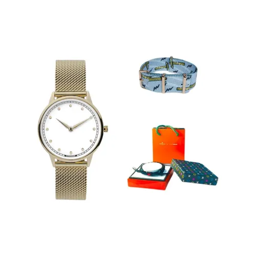 HYPERGRAND Наручные часы Кварцевый механизм Ремешок из нержавеющей стали Белый циферблат Женские часы