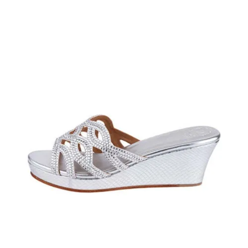 NICOLI Слипоны 7 см Женские Серебряные