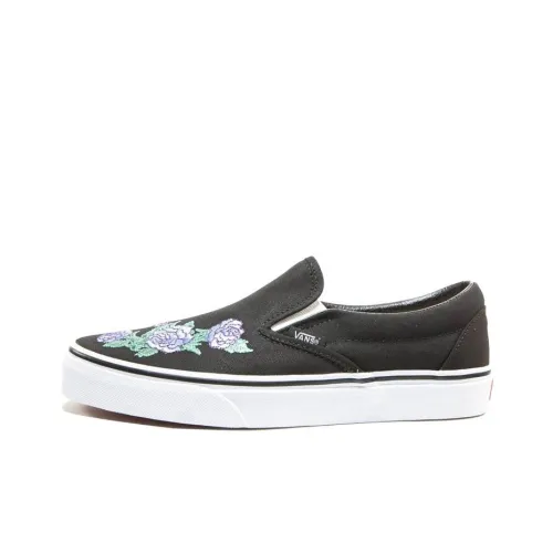 Vans Slip On Розовый Thorns' Покрытие Низкие Кроссовки для скейтбординга Женские Черный