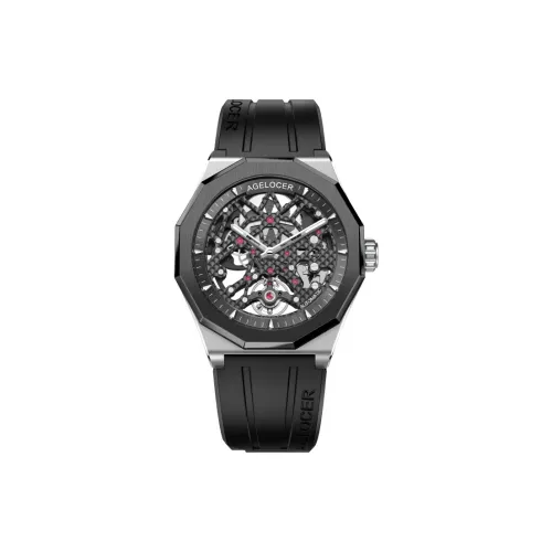 AGELOCER Автоматический механический механизм Мужские часы Schwarzwald 41,5мм*41,5мм*10мм Череп