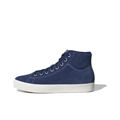 Adidas Originals Stan Smith Амортизация Износостойкий MID Топ Скейтборд Кроссовки Унисекс Темно-синий