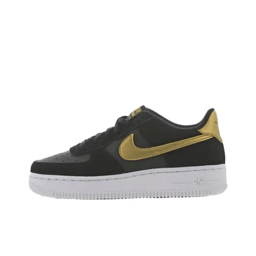 Nike Air Force 1 Slip Resistant Low Top Скейтборд Кроссовки Женские Черный Золото