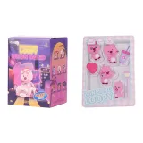 Один слепой коробка + наклейка с эмодзи LOOPY для холодильника, 1 штука