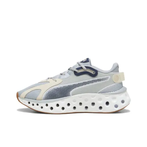 PUMA Softride Slip-Resistant Дышащие Амортизирующие Низкие Кроссовки для Бега Унисекс Серый Белый