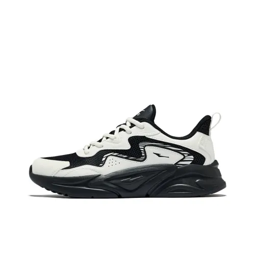 Erke Kawaguchi 2,0 Амортизация Устойчивость к износу Дышащий Низкий Топ Повседневная обувь Мужская Глубокий черный Микрокристалл белый