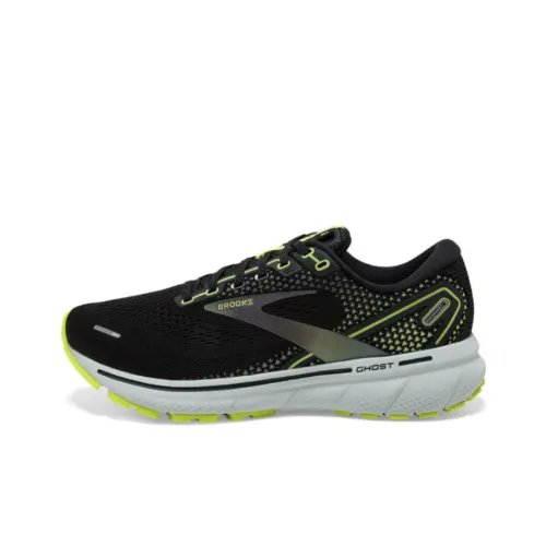 Brooks Ghost 14 Амортизаторы Slip-resistant Abrasion-resistant Низкий топ Беговые кроссовки Женские Черный Зеленый