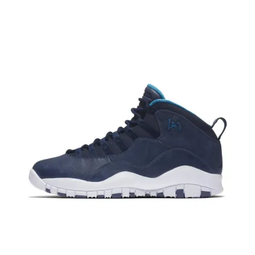 Jordan Air Jordan 10 Retro Los Angeles LA Амортизация Низкий Топ Винтажные Баскетбольные Кроссовки Мужские Белый Синий