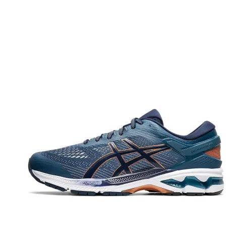 Asics Gel Kayano 26 Легкий Амортизаторы Низкий Топ Беговые кроссовки Мужской Синий Оранжевый