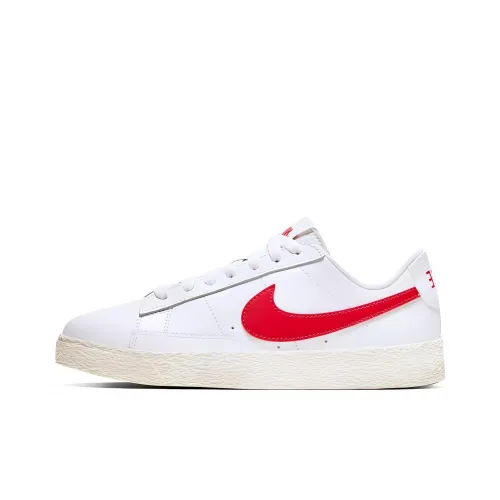nike Blazer Slip Resistant Abrasion Resistant Легкий Низкий Топ Кроссовки для скейтбординга Женские Белые Красные
