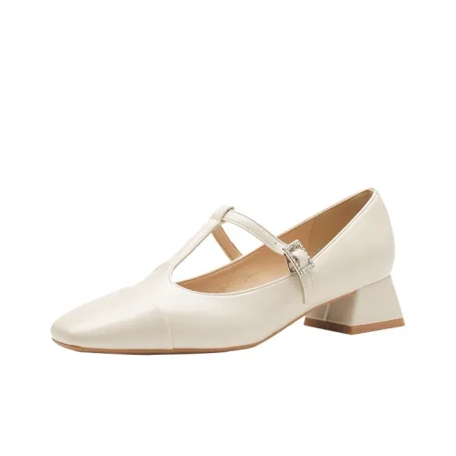 Bamiti Artistic Japanese Низкий вырез Женская обувь Коричневый Винтаж Преппи стиль Грубый каблук New Arrival