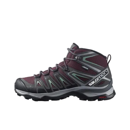 Salomon X Ultra Пионер Slip-он Устойчивый к истиранию MID Топ Уличная обувь Женская Бордовый