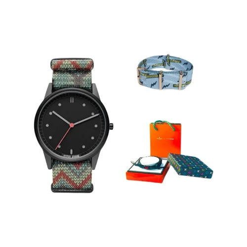 HYPERGRAND Watch Кварцевый механизм Нейлоновый ремешок Черный циферблат Унисекс