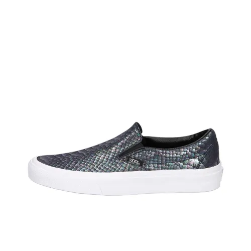 Vans Classic Slip On Амортизация Износостойкие Низкие Кроссовки для скейтбординга Унисекс Сине-белый