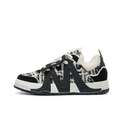 TOFAVE Противоскользящие устойчивые к истиранию низкие топовые скейтбордические кеды унисекс бежево-черные вдохновленные CHANEL