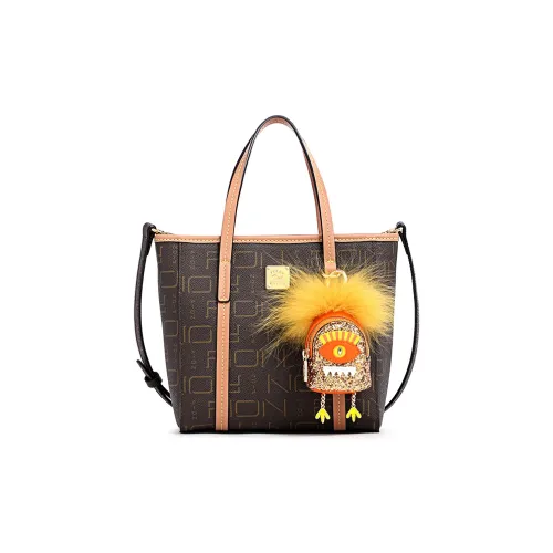 FION PVC Tote Bag Сумка-тоут Сумка для покупок Сумка через плечо Большая женская Коричневая