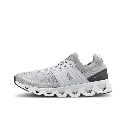On Cloudswift Slip-Resistant Низкий Топ Беговые Кроссовки Мужские Серый Белый