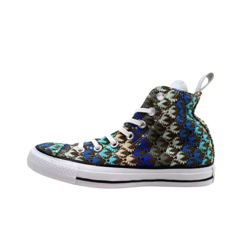 Конверс CTAS MISSONI Hi Высокие кеды с высоким износостойким покрытием женские белые