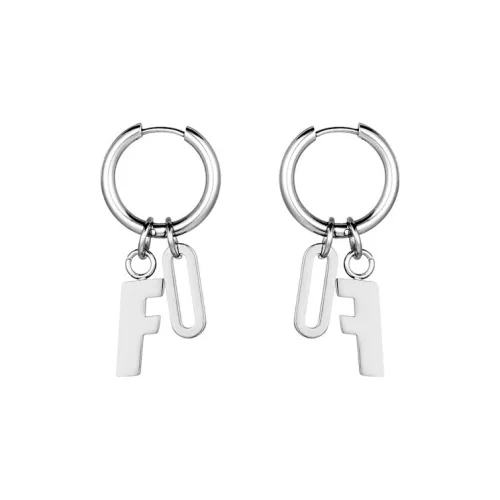 FOREVER MELODY Серьги из титанового стального сплава унисекс серебряный