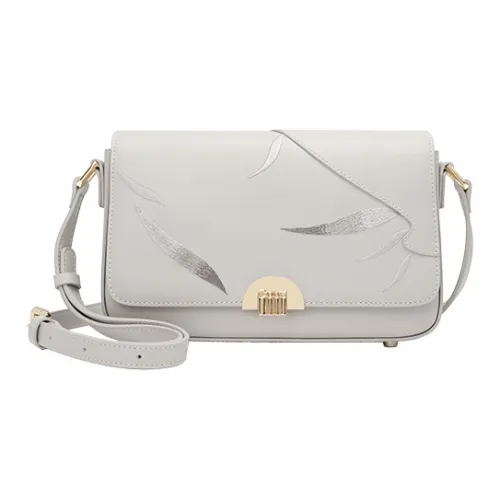 Ancient Yi Xi Коровья кожа Этнический стиль Чонсам Сумка на плечо Женская Plain White