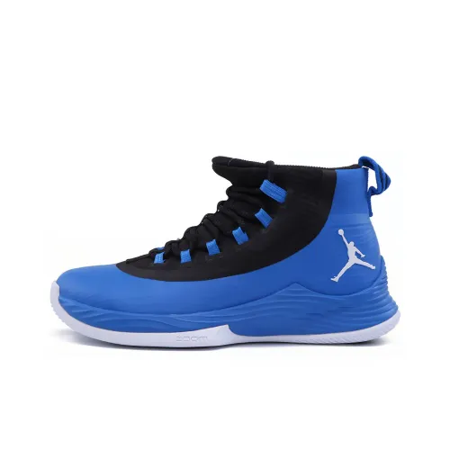 Джордан Ultra Fly 2X Устойчивый к истиранию Противоскользящий Амортизаторы Высокий Топ Винтажные баскетбольные кроссовки Мужской Синий