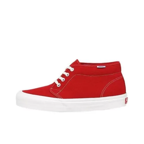 Vans Chukka Boot Амортизация Износостойкий MID Топ Скейтборд Кроссовки Унисекс Красный