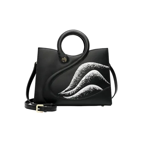 Ancient Yi Xi Сумка через плечо из коровьей кожи женская черная