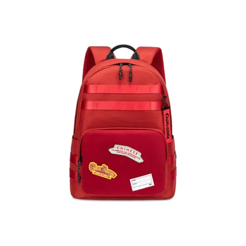 HLA Chinese Dragon Series Полиэстер Рюкзак Стандартный Унисекс Красный