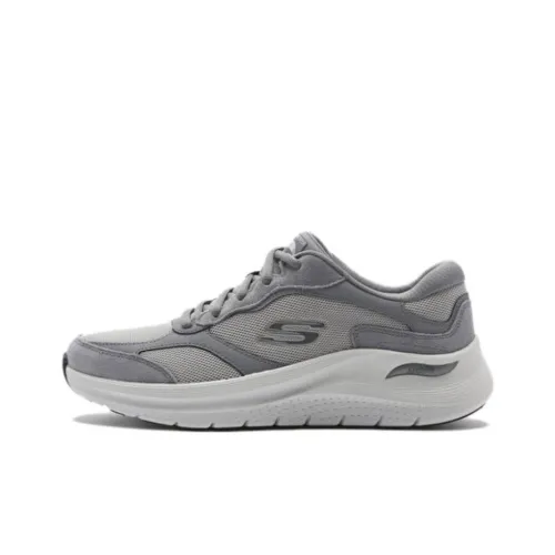 Skechers ARCH FIT 2,0 Устойчивые к истиранию Низкие Топы Повседневные Беговые кроссовки Мужские Серые