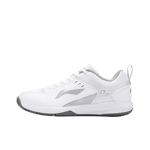 Подкладка Перо Амортизация Устойчивость к истиранию Дышащий Легкий Низкий топ Обувь для бадминтона Унисекс Белый Серебряный