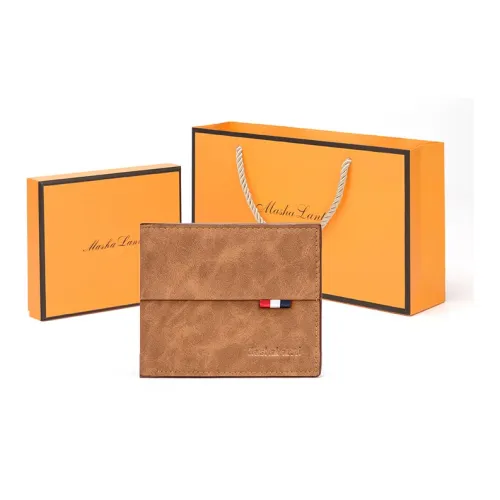 MashaLanti Микрофибра Синтетическая Кожа Кошелек Держатель для Карт Мужской Кошелек Кофейного Цвета