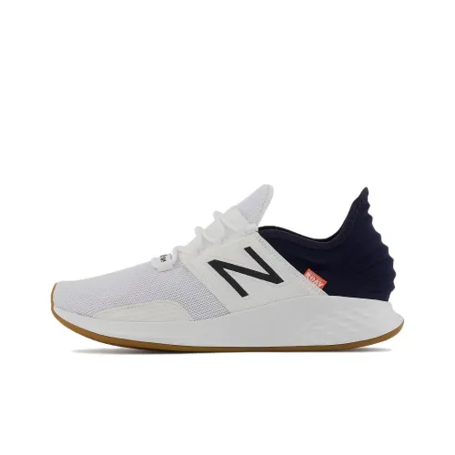 New Balance NB ROAV Износостойкий Дышащий Легкий Низкий Топ Беговые кроссовки Мужские Белый Синий