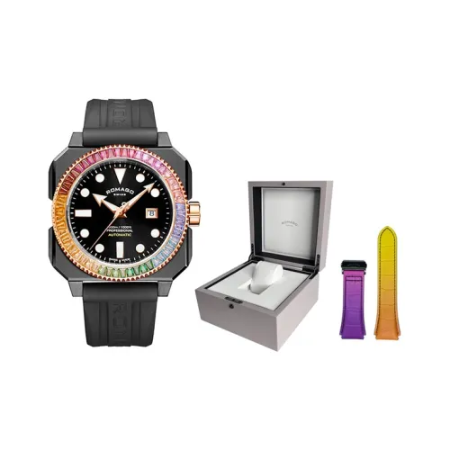 ROMAGO Автоматический Механический Часы Мужские Deep Dive Collection 46,4мм*53мм*15,4мм Черные