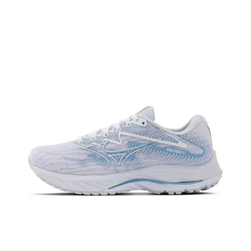 Mizuno Wave Rider 27 Беговые кроссовки Низкий топ Белый/Белый/Синий Женские