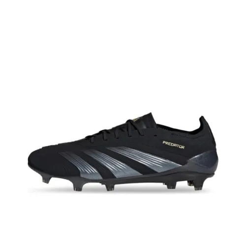 Adidas PREDATOR ELITE Природная трава Противоскользящие Устойчивые к истиранию Амортизаторы Футбольные бутсы Унисекс Черный Серебряный
