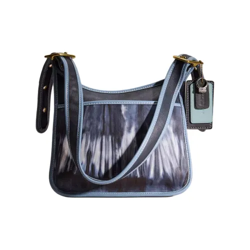 COACH Legacy Кожа Сумка через плечо Большая Женская Морской Синий