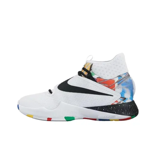 nike HyperRev Zoom HyperRev 2016 Амортизация Износостойкий MID Топ Баскетбольные кроссовки Мужской Белый черный