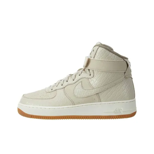 Nike Air Force 1 Премиум Овсянка Противоскользящие Высокие Кроссовки для скейтбординга Женские Бежевые