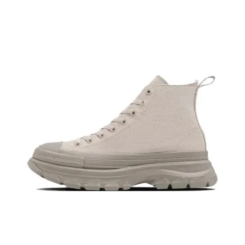 Конверс All Star Trekwave Износостойкие Высокие Кеды Унисекс Льняной Коричневый