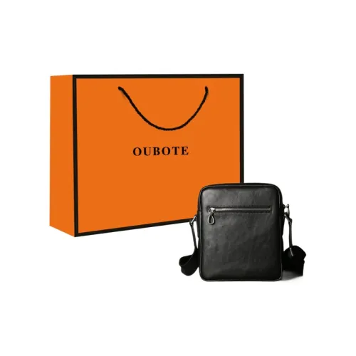 OUBOTE Сумка через плечо из натуральной коровьей кожи мужская черная