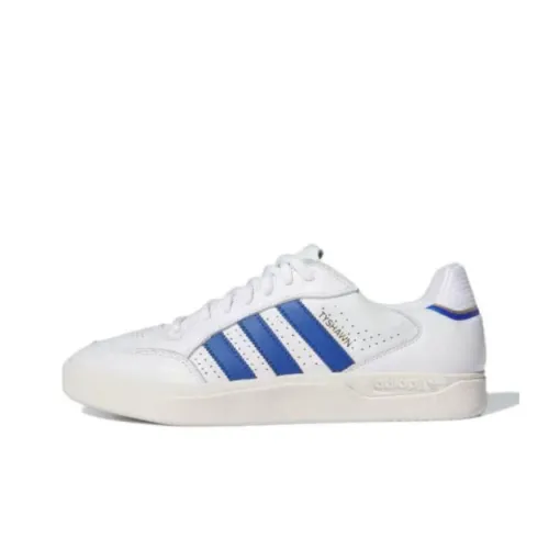 Adidas Originals Tyshawn Slip-Resistant Abrasion-Resistant Low-Top Skateboard Shoes Men's White Blue