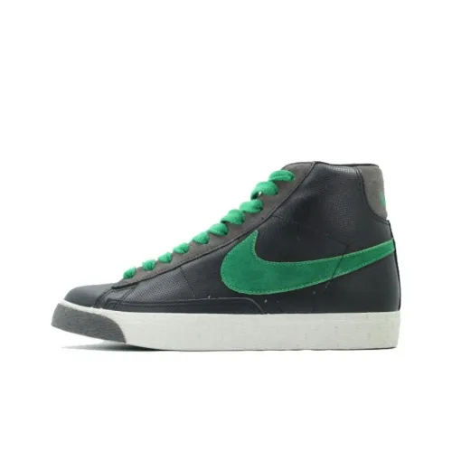 Nike Blazer 09 ND Амортизация Износостойкий MID Топ Скейтборд Кроссовки Унисекс Черный Зеленый