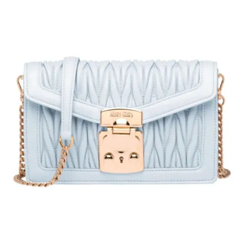 MIU MIU Sheepskin Handbag Shoulder Bag Crossbody Bag Women's Sky Blue