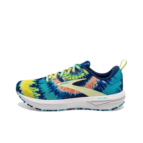 Brooks Revel 6 Устойчивые к истиранию Дышащие Низкие Беговые кроссовки Мужские Синие