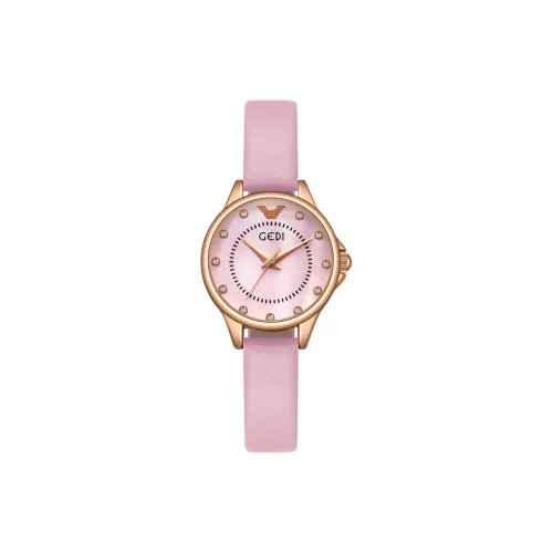 GEDI Кварцевый механизм Часы Женские Розовый циферблат